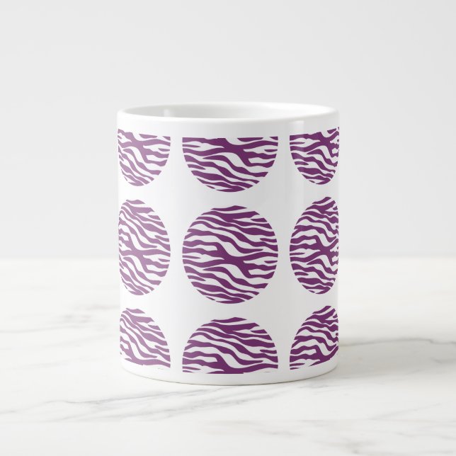 Zebra Print Polka Dots Jumbo Tasse (Vorderseite)