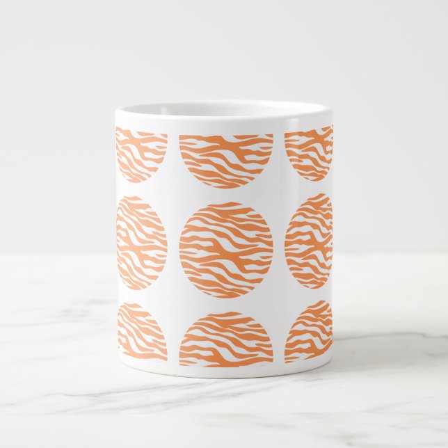 Zebra Print Polka Dots Jumbo Tasse (Vorderseite)
