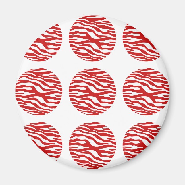 Zebra Print Polka Dots Magnet (Vorne)
