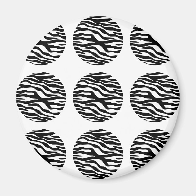 Zebra Print Polka Dots Magnet (Vorne)