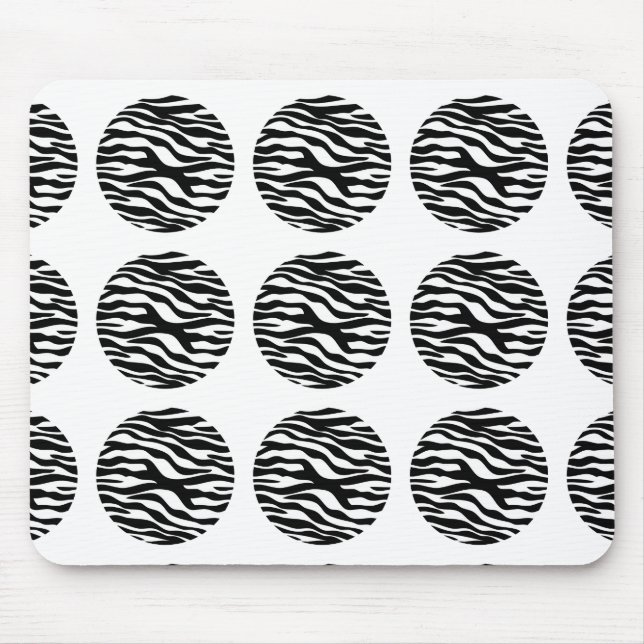 Zebra Print Polka Dots Mousepad (Vorne)