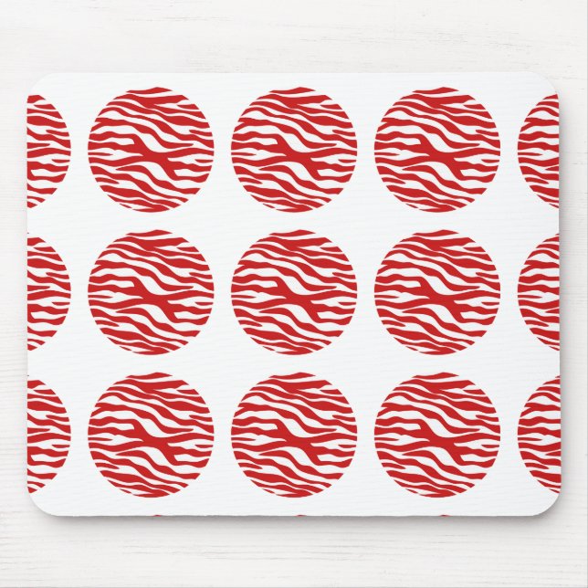 Zebra Print Polka Dots Mousepad (Vorne)