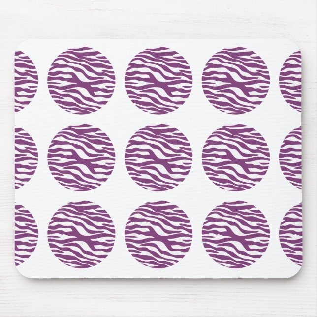Zebra Print Polka Dots Mousepad (Vorne)