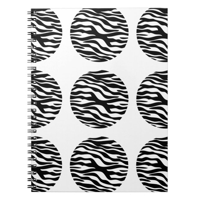 Zebra Print Polka Dots Notebook Notizblock (Vorderseite)