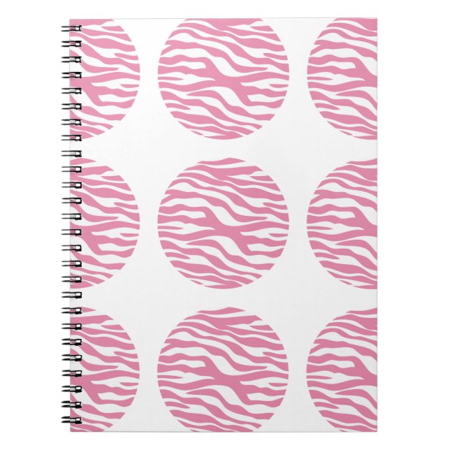 Zebra Print Polka Dots Notebook Notizblock (Vorderseite)