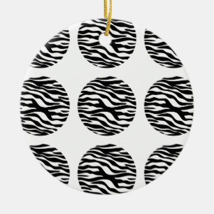 Zebra Print Polka Dots Ornament