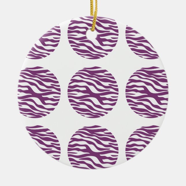 Zebra Print Polka Dots Ornament (Vorne)