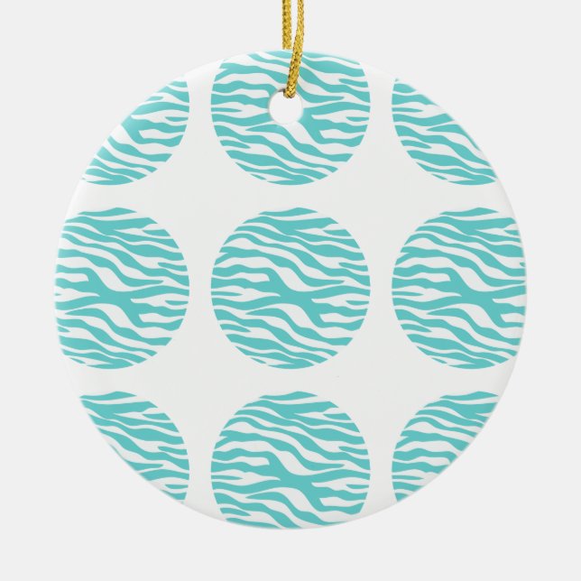 Zebra Print Polka Dots Ornament (Vorne)