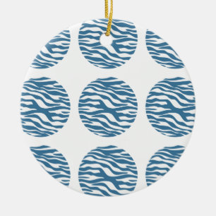 Zebra Print Polka Dots Ornament