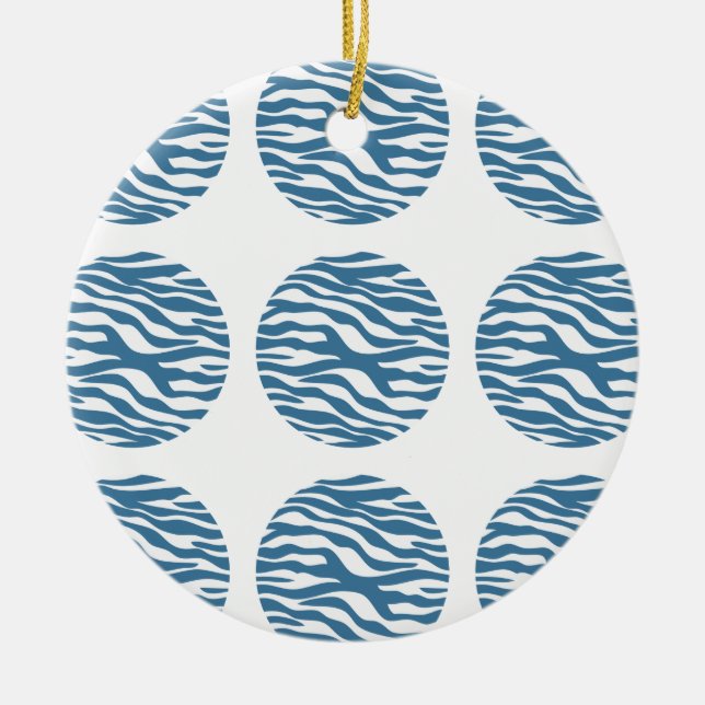Zebra Print Polka Dots Ornament (Vorne)