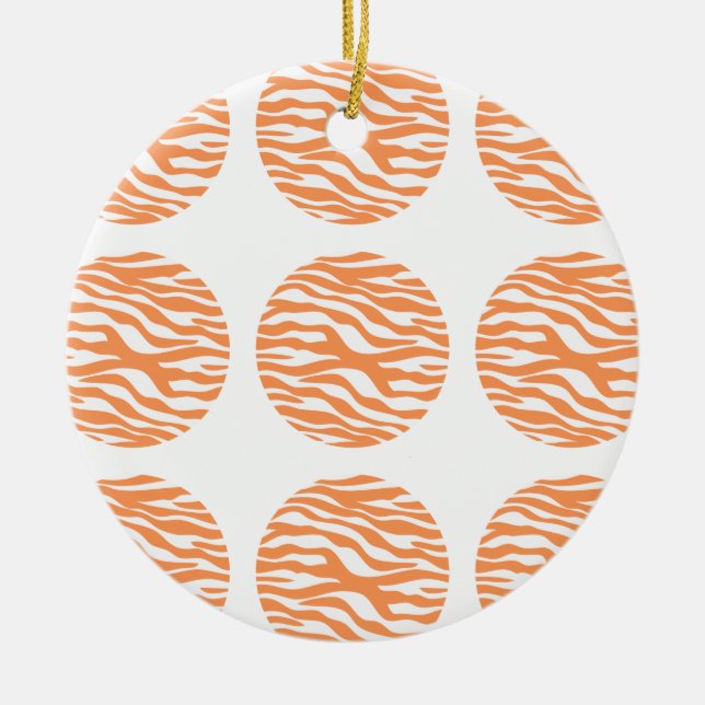 Zebra Print Polka Dots Ornament (Vorne)