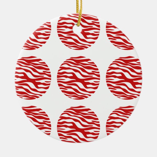 Zebra Print Polka Dots Ornament (Vorne)