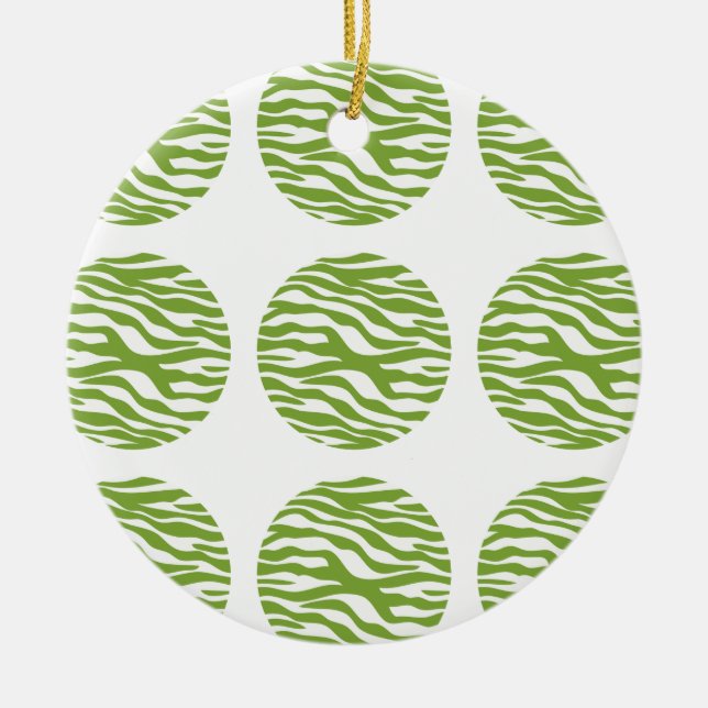 Zebra Print Polka Dots Ornament (Vorne)