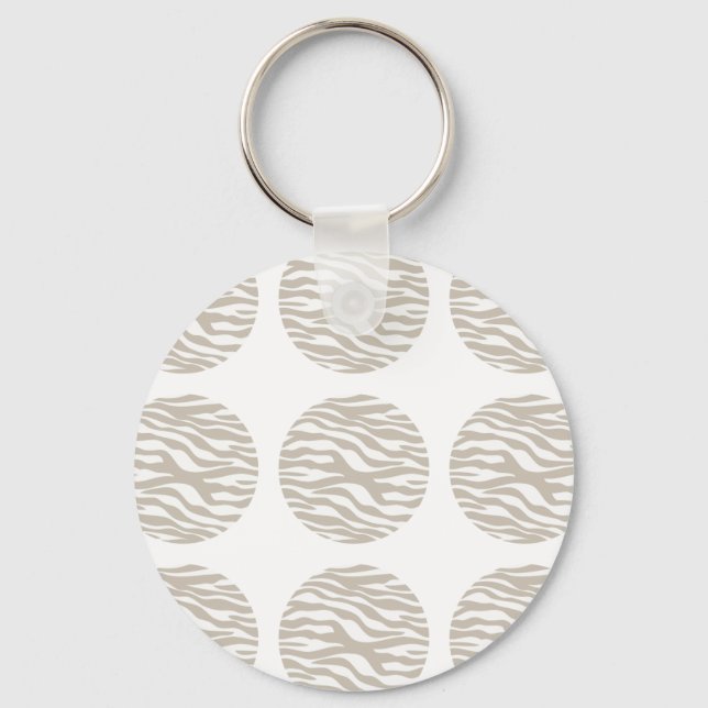 Zebra Print Polka Dots Schlüsselanhänger (Vorderseite)