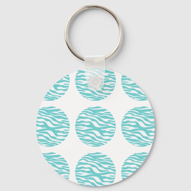 Zebra Print Polka Dots Schlüsselanhänger (Vorderseite)