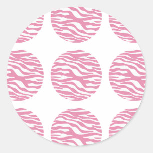 Zebra Print Polka Dots Stickers