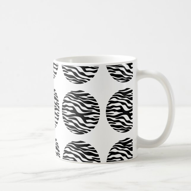 Zebra Print Polka Dots Tasse (Rechts)