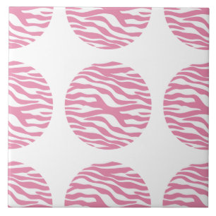 Zebra Print Polka Dots Tile Fliese