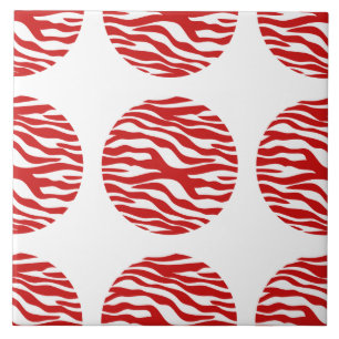 Zebra Print Polka Dots Tile Fliese