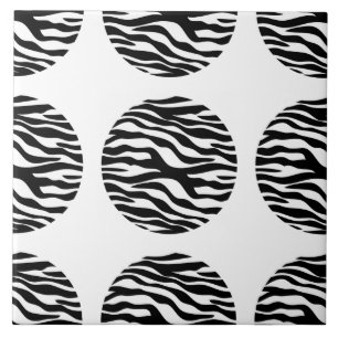 Zebra Print Polka Dots Tile Fliese