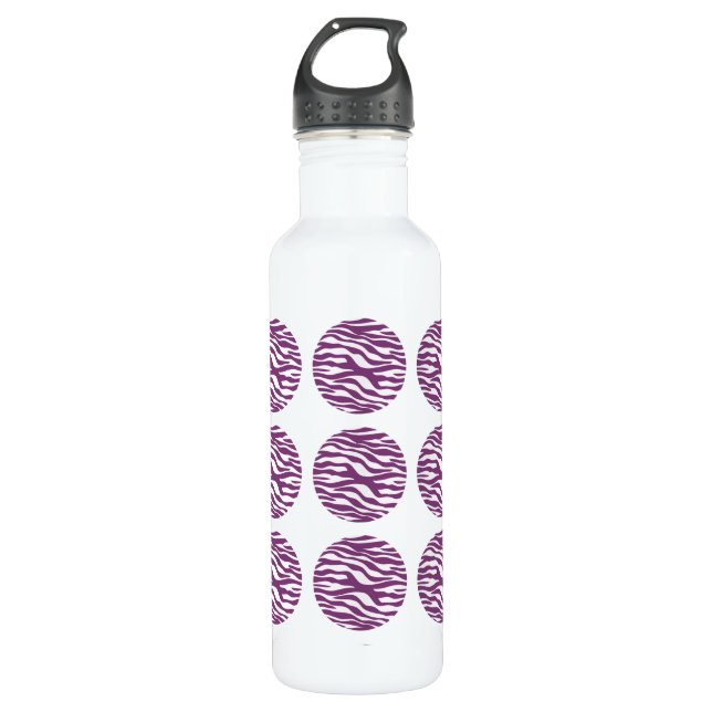 Zebra Print Polka Dots Trinkflasche (Vorderseite)