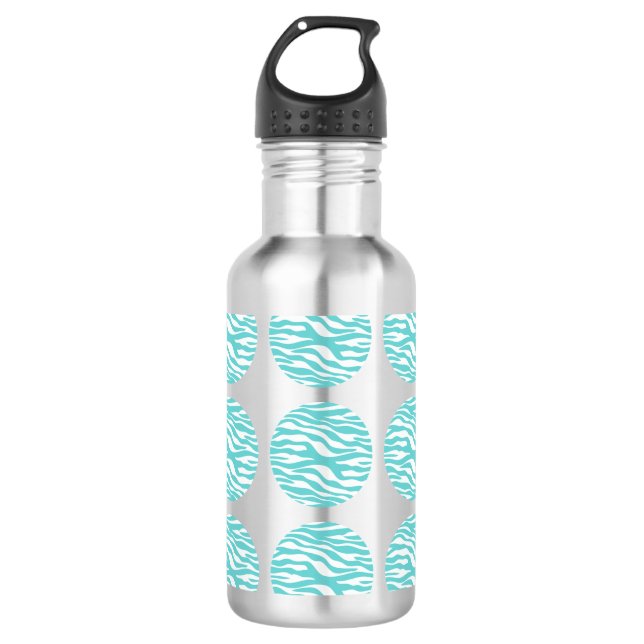 Zebra Print Polka Dots Trinkflasche (Vorderseite)