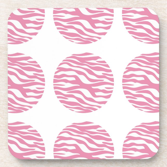 Zebra Print Polka Dots Untersetzer (Vorderseite)