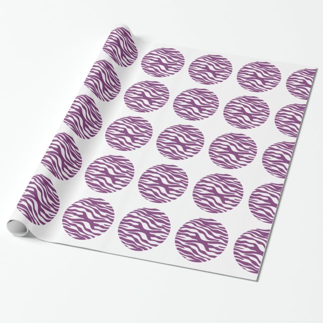 Zebra Print Polka Dots Wrapping Paper Geschenkpapier (Ungerollt)