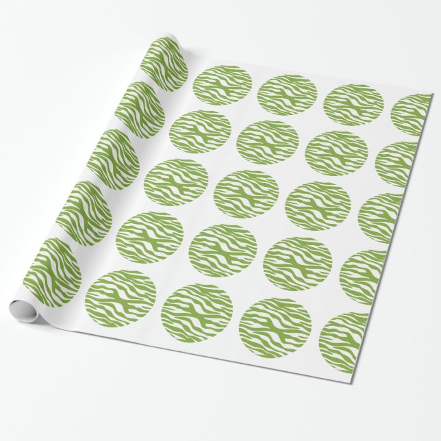 Zebra Print Polka Dots Wrapping Paper Geschenkpapier (Ungerollt)
