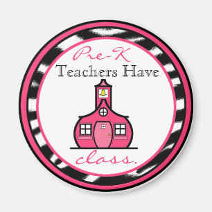 Zebra Print Pre-K Teacher Magnet