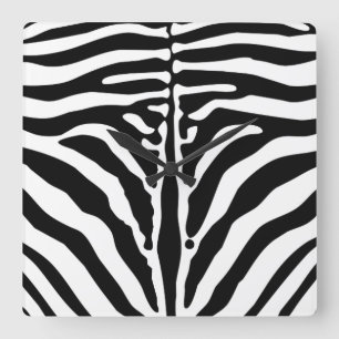 Zebra print quadratische wanduhr
