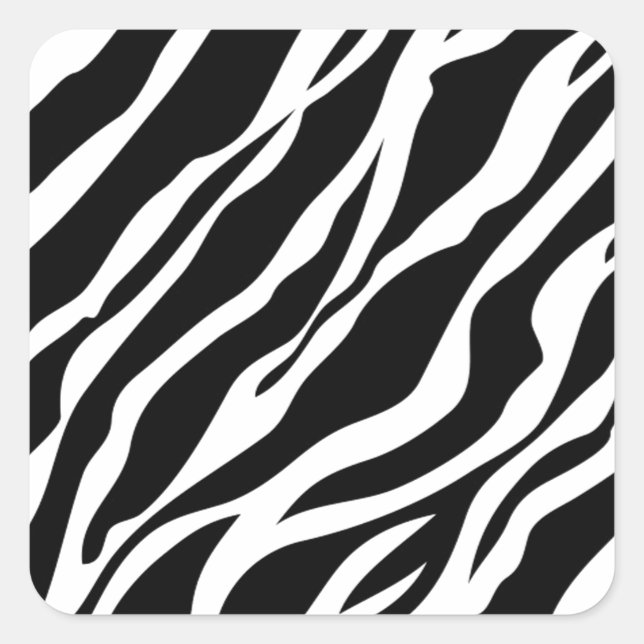 Zebra Print Quadratischer Aufkleber (Vorderseite)