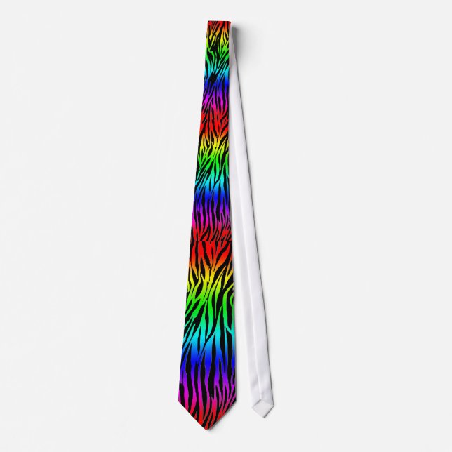 Zebra Print RAINBOIN NEON RAVE KRAWATTE (Vorderseite)