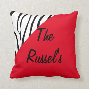 Zebra Print Red Customizing Kissen