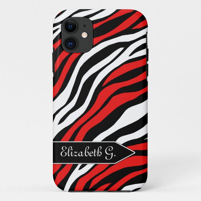 Zebra Print Red Mix iPhone 5 Fall Case-Mate iPhone Hülle (Rückseite)