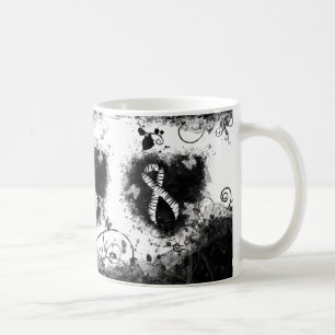 Zebra Print Ribbon Grunge Herz Kaffeetasse