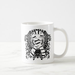 Zebra Print Ribbon mit Flügeln Kaffeetasse