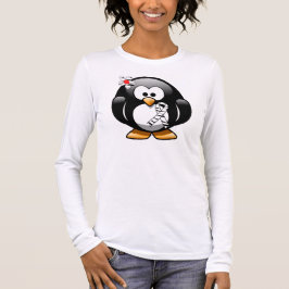 Zebra Print Ribbon Penguin T-Shirt