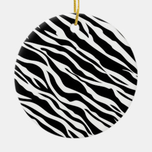 Zebra Print Round Ornament