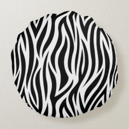 Zebra Print Round Throw Kissen