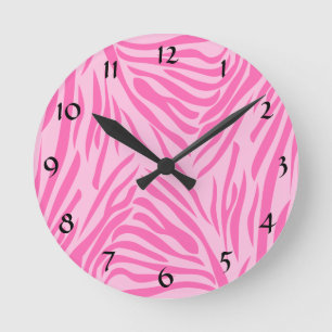 Zebra Print Runde Wanduhr