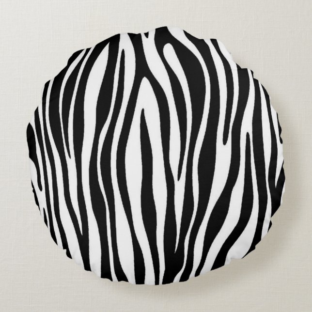 Zebra Print Rundes Kissen (Rückseite)