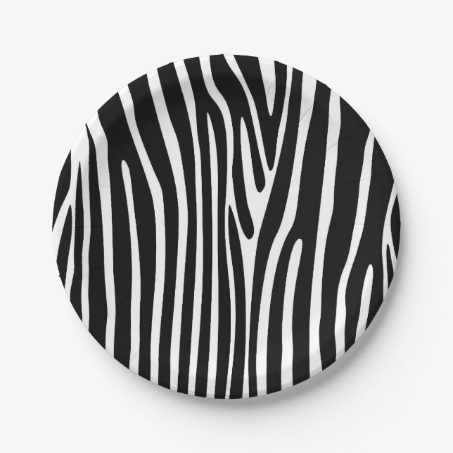 Zebra Print Safari Tierpapiere Teller (Vorderseite)