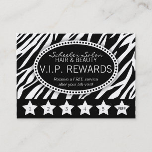 Zebra Print Salon Loyalty Prämie Treuekarte