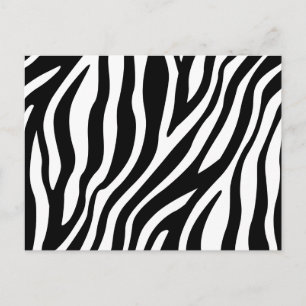 Zebra Print Schwarz-Weiß Streifen Muster Postkarte