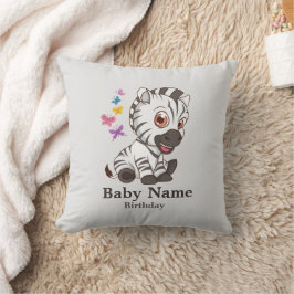 Zebra Print | Square Kissen mit Babyname