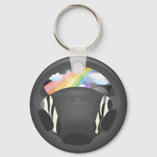 Zebra Print Steering Wheel Schlüsselanhänger