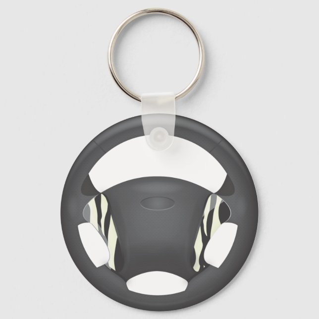 Zebra Print Steering Wheel Schlüsselanhänger (Vorderseite)