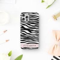 Zebra Print, Streifen, Schwarz und Weiß, Ihr Name