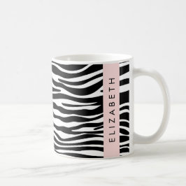 Zebra Print, Streifen, Schwarz und Weiß, Ihr Name Kaffeetasse